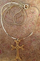 Armenian Gold Plated (Smaller) Cross with Chain