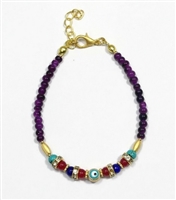 Evil Eye Purple Bracelet