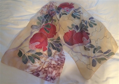 Handmade Silk Pomegranate Scarf 5