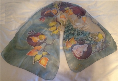 Handmade Silk Pomegranate Scarf 6