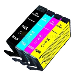 HP 902 902XL (T6L98AN T6M02AN T6M06AN T6M10AN) New Compatible 4 Color Ink Cartridges Combo High Yield