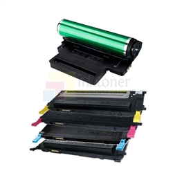 Samsung CLT-K409S/C409S/M409S/Y409S New Compatible 4 Color Toner Cartridges/Samsung CLT-R409 Compatible Drum Unit 5 Pack Combo