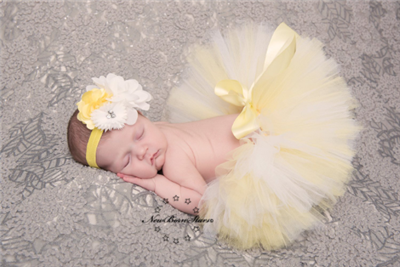 baby yellow and white tutu