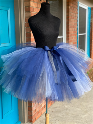 navy with hints of silver and white tutu