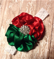 red and green boutique headband