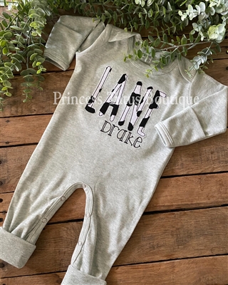 Personalized neutral long sleeve baby outfits