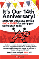 Anniversary Celebration 100 + off