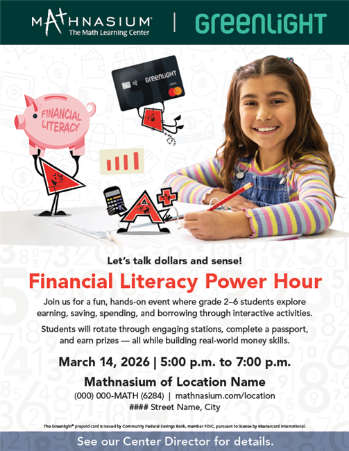 Financial Literacy Power Hour Customized Flyer