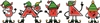 Christmas Elves- Set of 5 Static Clings