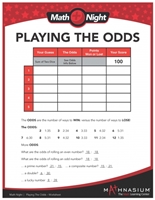 Replacement Playing the Odds Worksheet 3+