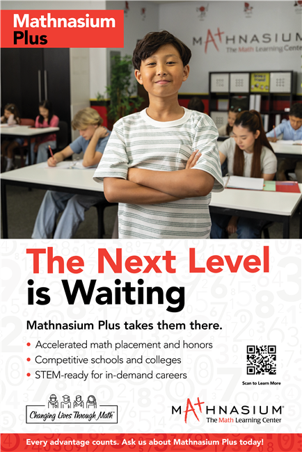 Mathnasium Plus Poster, Cling or Sign