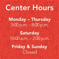 Static Cling - Center Hours 1