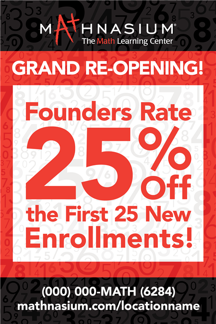 Grand Re-Opening Founders Rate Static Cling