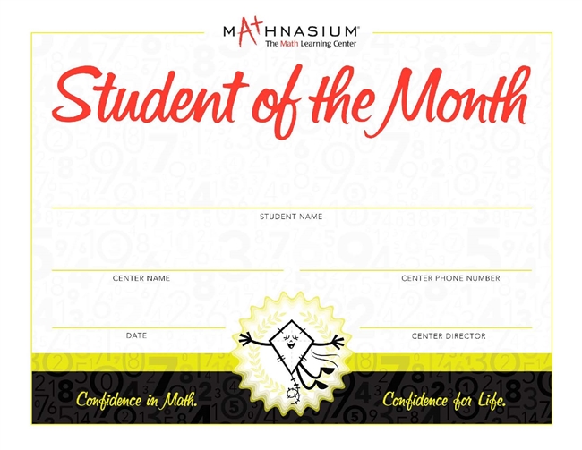 Student of the Month Certificates