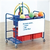 STANDARD EQUIPMENT TROLLEY WITH STORAGE CONTAINERS  WITH WRITING BOARD