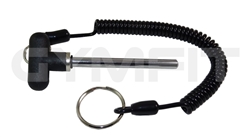 T Handle Magnetic 9.5mm x 95mm selector pin with tether 3/8 (9.5mm) diameter x 3 3/4 (95mm) length