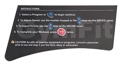 Instruction Decal Star Trac Treadmill