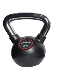 Rubber Coated / Chrome Handle Kettlebell  8kg