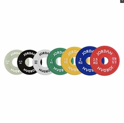 JORDAN  PU Fractional Change Plate Set – 2x2.5kg, 2x2kg, 2x1.5kg, 2x1kg, 2x0.5kg, 2x0.25kg, 2x0.125kg