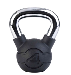 JORDAN 4kg Black rubber kettlebell with chrome handle (each)