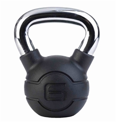 JORDAN 6kg Black rubber kettlebell with chrome handle (each)