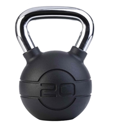 JORDAN 20kg Black rubber kettlebell with chrome handle (each)