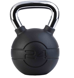 JORDAN 24kg Black rubber kettlebell with chrome handle (each)