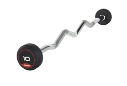JORDAN 10kg Rubber Barbell - Curl Bar - Red