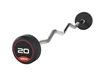 JORDAN 20kg  Rubber Barbell - Curl Bar - Red