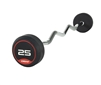 JORDAN 25kg  Rubber Barbell - Curl Bar - Red