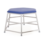 HEXAGONAL ALUMINIUM TABLE 600MM  WITH BLUE TOP