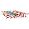PADDED STEEL BALANCE BENCH, SET OF 6, BLUE, GREEN, ORANGE, PURPLE, RED, YELLOW