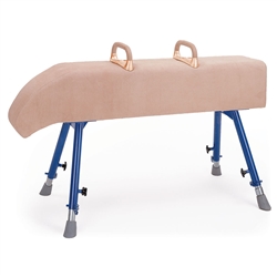 VAULTING HORSE SLOPING NECK  WITH CASTORS AND POMMELS