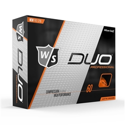 Wilson Staff DUO Professional Orange Matte Golf Balls - 1 Dozen