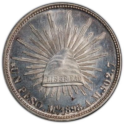 1898 Mexico Peso Restrike MS64