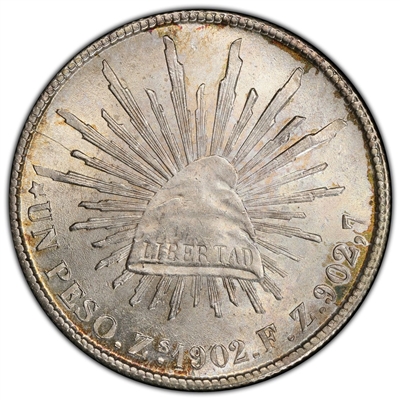 1902 Zs FZ Mexico Peso PSGS MS63