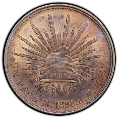 1898 Mexico Peso Restrike AU58