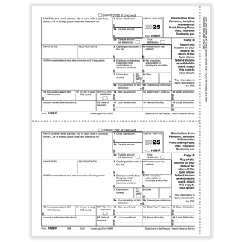 1099-R 2-Up Copy B Pack of 500 Sheets