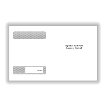 W-2 4-Up Horizontal Diagonal Seal Double Window Envelope Pack of 50