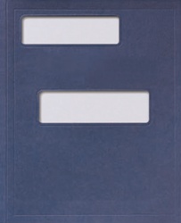 Tax Folder with Pocket and Offset Windows - Midnight Blue