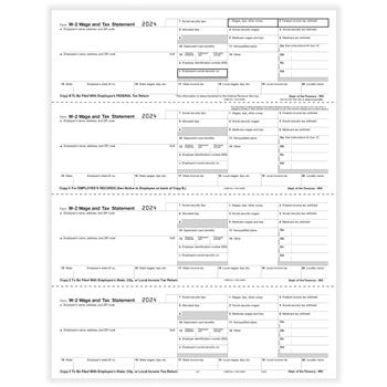 W-2 Employer 4 up Ver A. Copies B/C/2/2