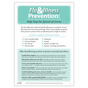 Flu & Illness Prevention Poster 10" x 14"