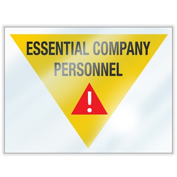 Essential Company Personnel Window Cling - Pack of 5