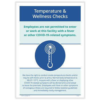 Temperature and Wellness Checks Poster (Pack of 3)