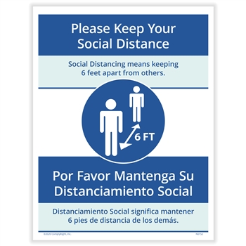 Keep your Social Distance Posting Notice - Bilingual