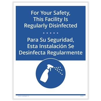 Facility Regularly Disinfected Posting Notice - Bilingual
