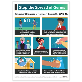 Stop the Spread of Germs Poster (Steps to Take)