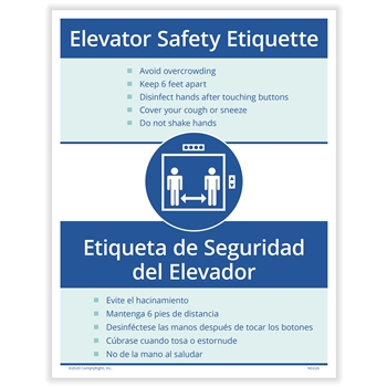 Elevator Safety Etiquette Posting Notice - Bilingual