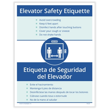 Elevator Safety Etiquette Posting Notice - Bilingual (Pack of 3)