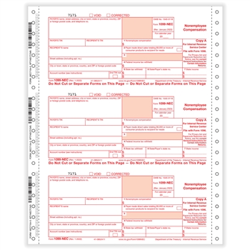 1099-NEC Carbonless Continuous Forms 5 part - 25 Qty